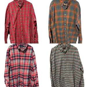 4 Ralph Lauren Plaid Button-Up Long Sleeve Shirts, Mens size 2XLT